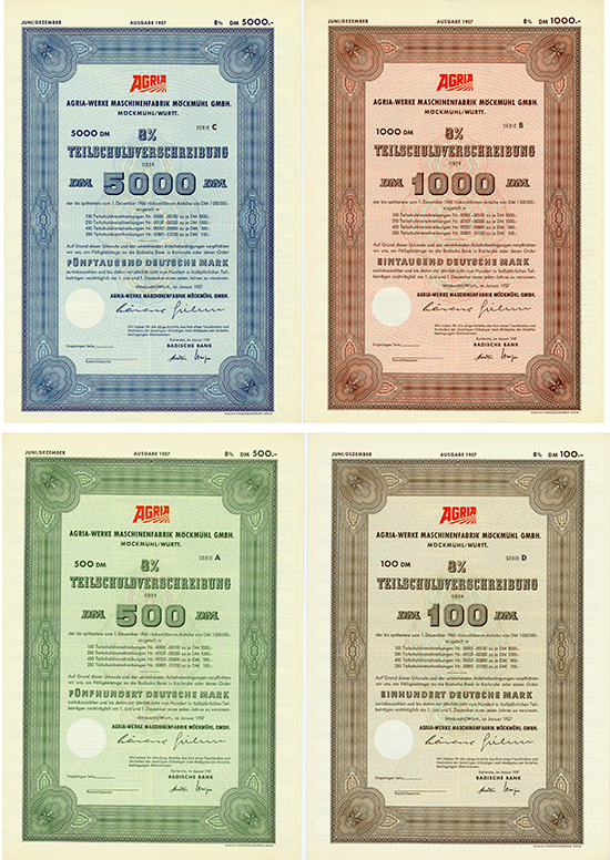 Agria-Werke Maschinenfabrik Möckmühl GmbH [4 Stück]