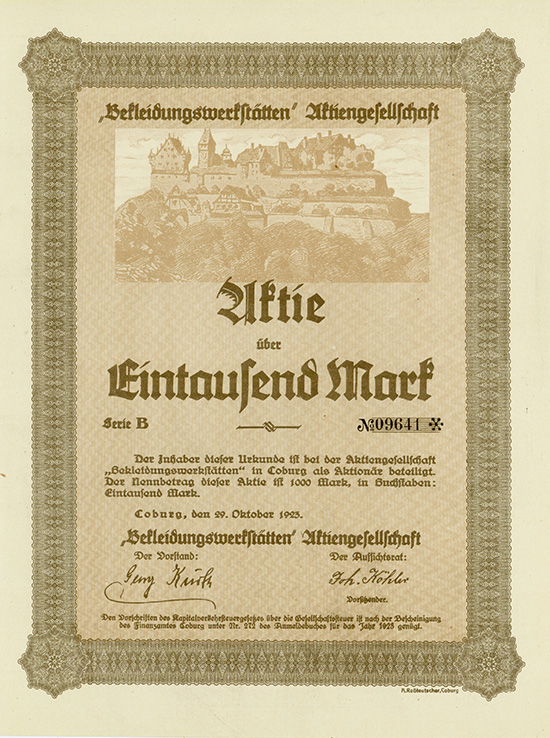 Bekleidungswerkstätten