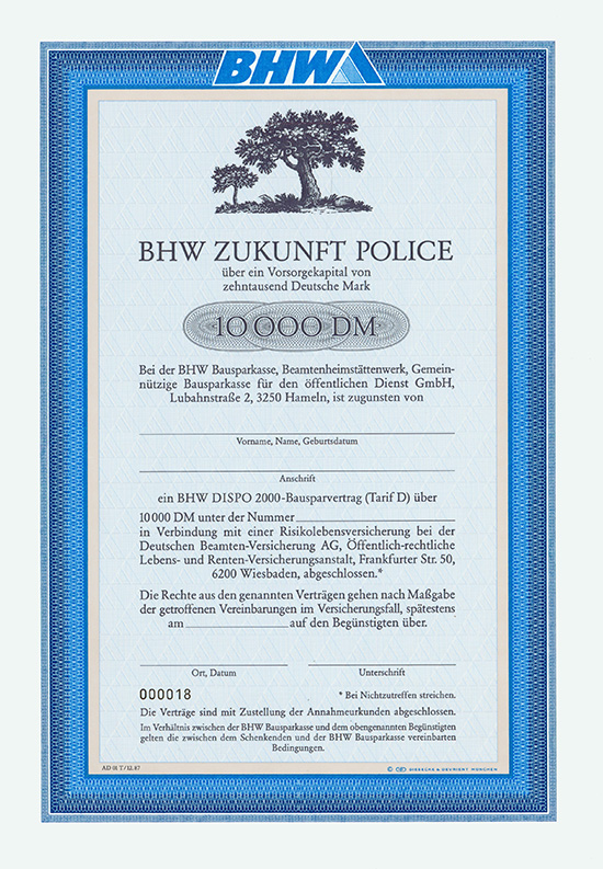 BHW Bausparkasse, Beamtenheimstättenwerk, Gemeinnützige Bausparkasse für den öffentlichen Dienst GmbH