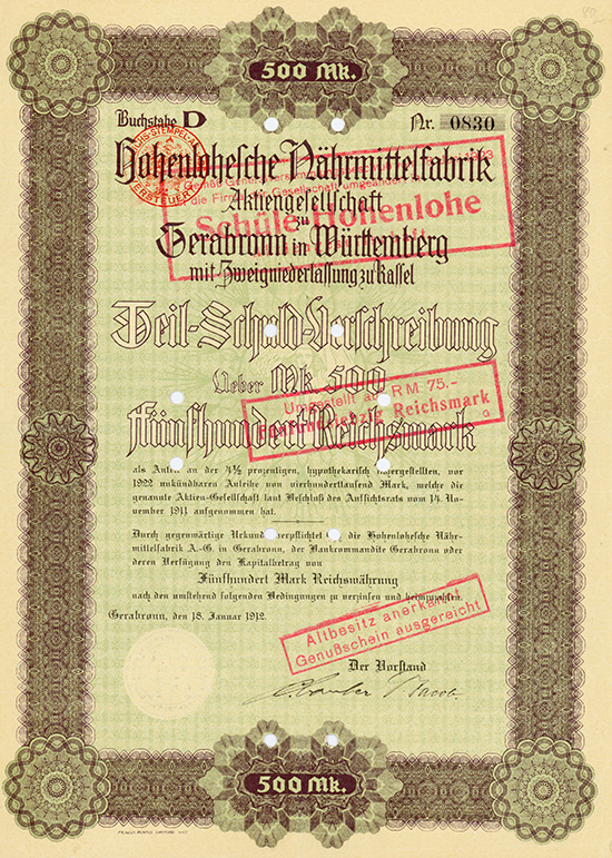 Hohenlohesche Nährmittelfabrik AG [2 Stück]