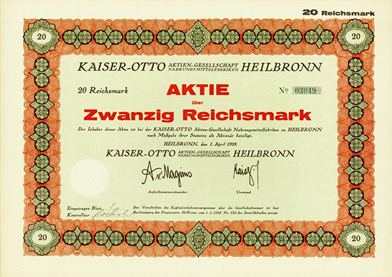 Kaiser-Otto AG Nahrungsmittelfabriken