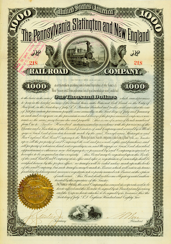 Pennsylvania, Slatington and New England Railroad Company