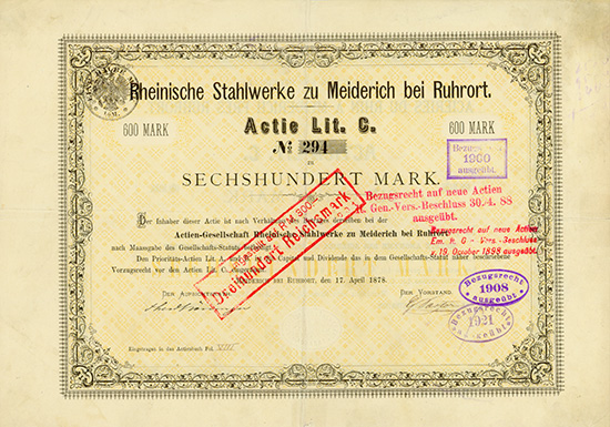 Rheinische Stahlwerke zu Meiderich bei Ruhrort