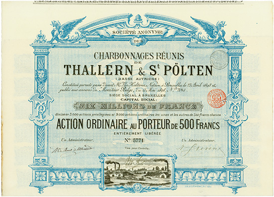 S.A. des Charbonnages Reunis de Thallern & St. Pölten (Basse Autriche)