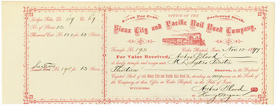 Sioux City and Pacific Rail Road Company