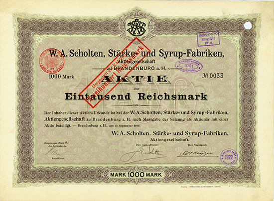 W. A. Scholten Stärke- und Syrup-Fabriken AG