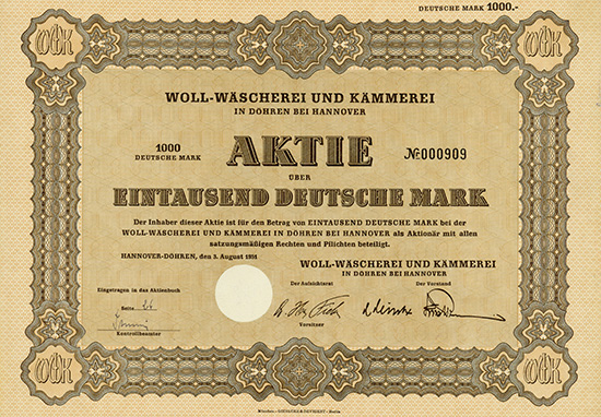 Woll-Wäscherei und Kämmerei in Döhren bei Hannover