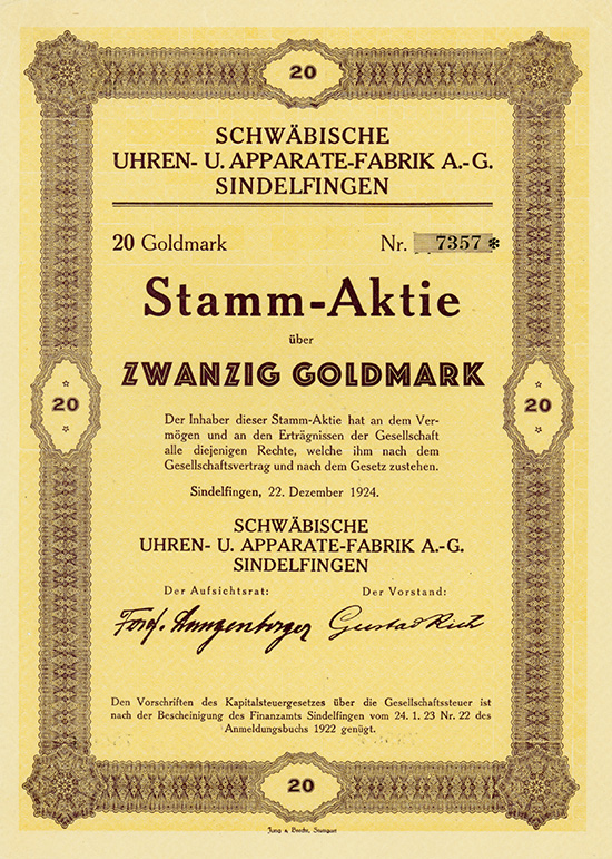Schwäbische Uhren- u. Apparate-Fabrik AG