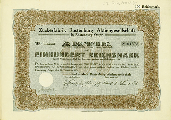 Zuckerfabrik Rastenburg AG