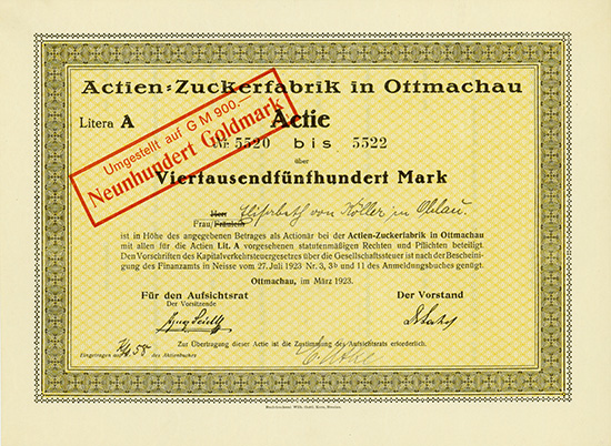 Actien-Zuckerfabrik in Ottmachau