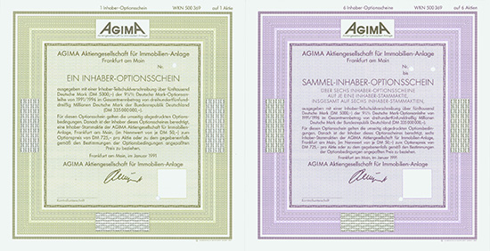 AGIMA Aktiengesellschaft für Immobilien-Anlage [3 Stück]