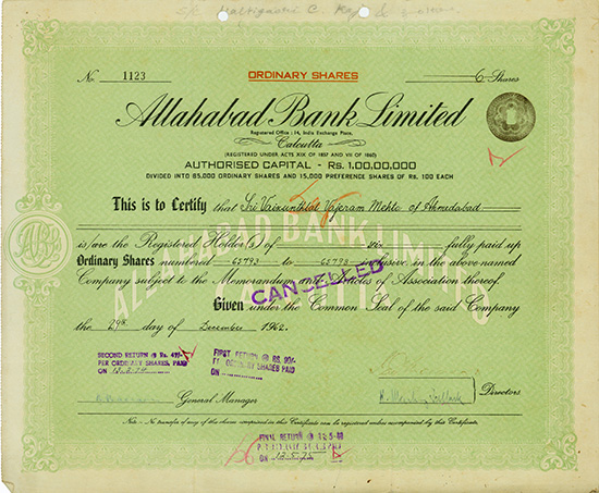 Allahabad Bank, Limited [5 Stück]