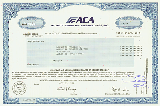 Atlantic Coast Airlines Holdings, Inc.