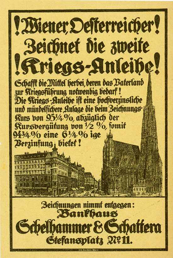 Bankhaus Schellhammer & Schattera: Zeichnet die zweite Kriegsanleihe!
