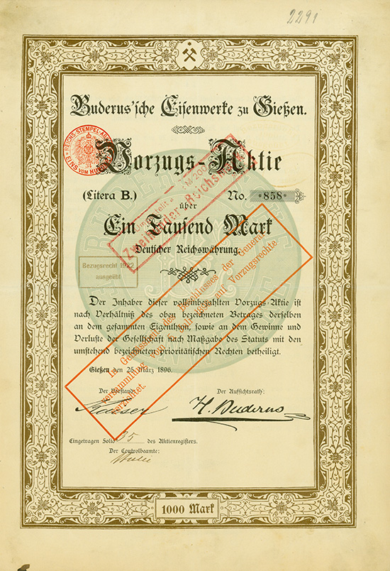 Buderus'sche Eisenwerke zu Gießen