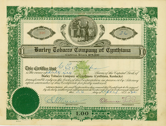 Burley Tobacco Company of Cynthiana