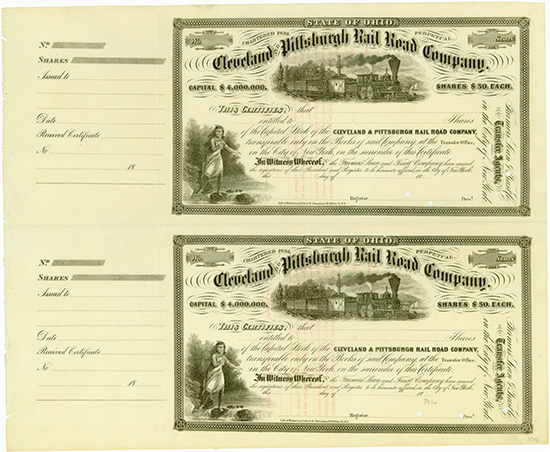 Cleveland and Pittsburgh Rail Road Company [2 Stück]