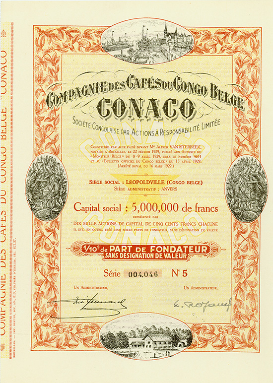 Compagnie des Cafes du Congo Belge CONACO