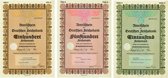 Deutsche Reichsbank [3 Stück]