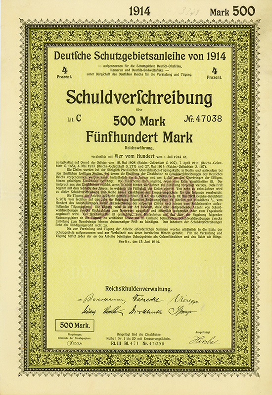 Deutsche Schutzgebietsanleihe von 1914