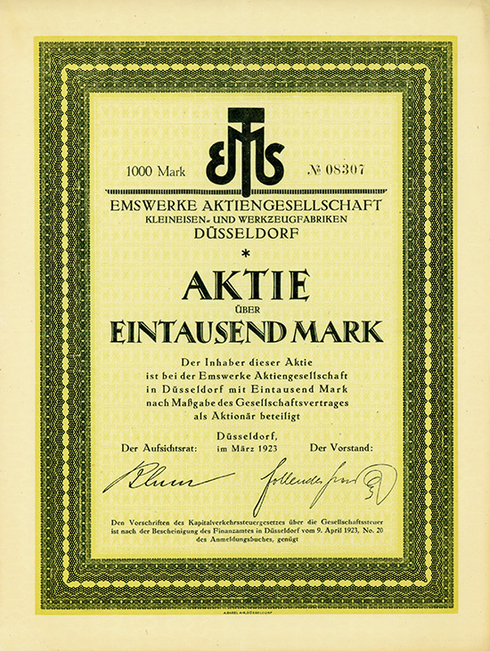 Emswerke AG Kleineisen- und Werkzeugfabriken