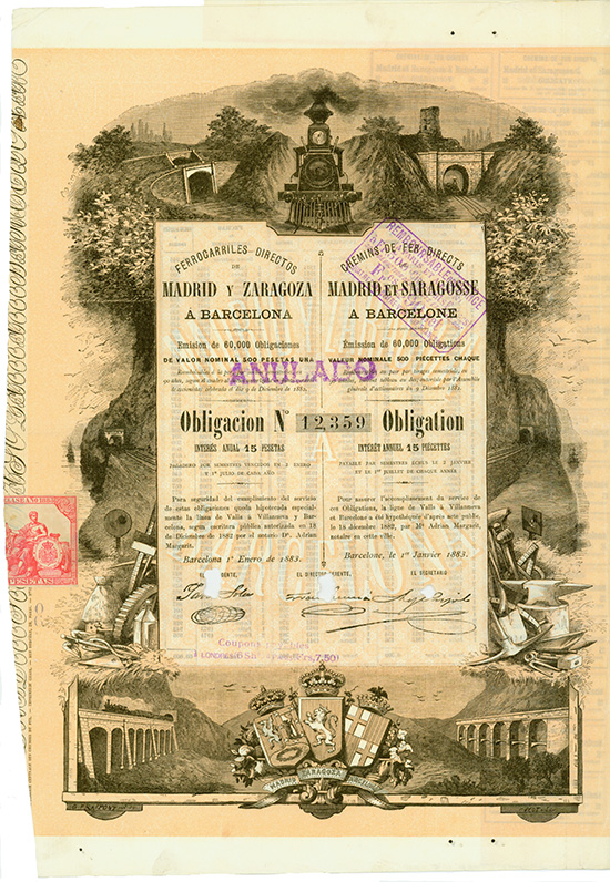 Ferrocarriles Directos de Madrid y Zaragoza a Barcelona / Chemins de Fer Directs de Madrid et Saragosse a Barcelone