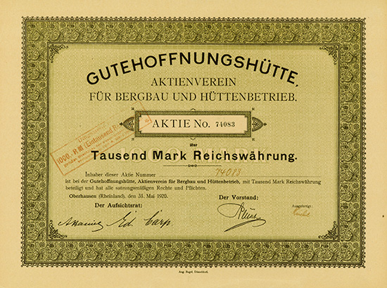Gutehoffnungshütte Aktienverein für Bergbau und Hüttenbetrieb