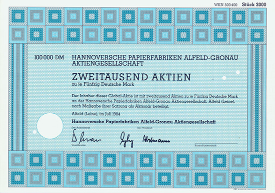 Hannoversche Papierfabriken Alfeld-Gronau AG