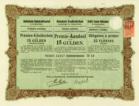 Holländische Bodenkreditanstalt / Hollandsche Grondkredietbank / Credit Foncier Hollandais
