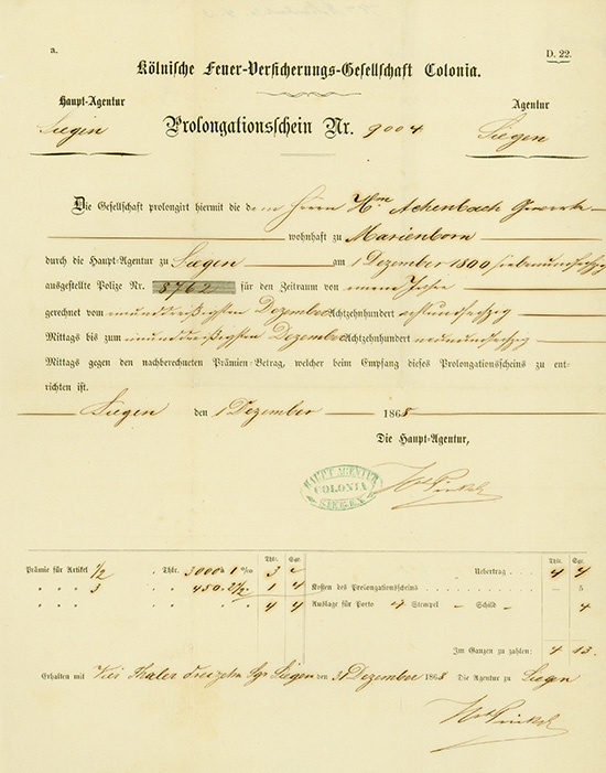 Kölnische Feuer-Versicherungs-Gesellschaft Colonia