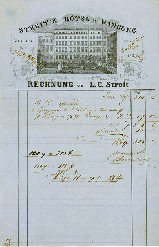 L. C. Streit / Streit's Hotel in Hamburg [2 Stück]