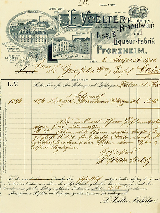 L. Voelter Nachfolger, Essig-Branntwein und Liqueur-Fabrik