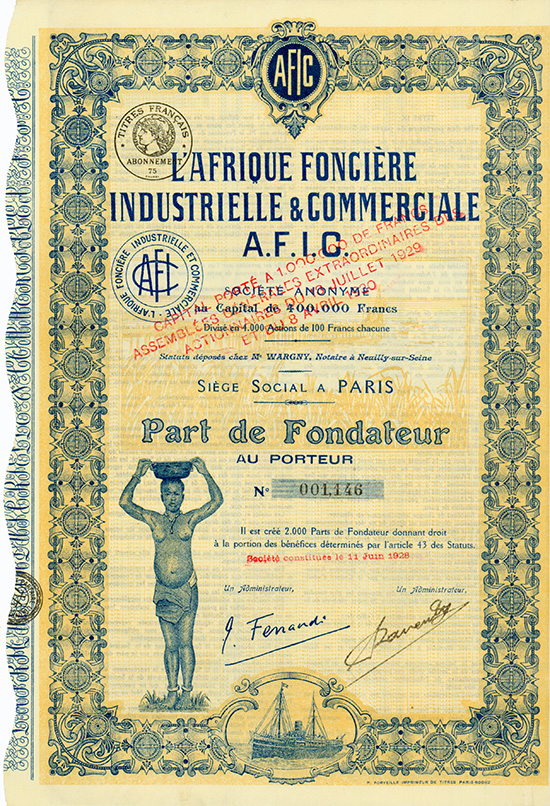 L'Afrique Fonciere Industrielle & Commerciale A.F.I.C.