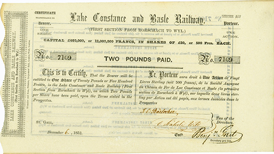 Lake Constance and Basle Railway (First Section from Rorschach to Wyl)