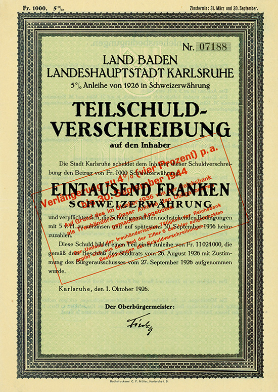 Land Baden, Landeshauptstadt Karlsruhe