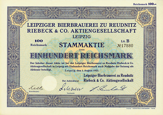 Leipziger Bierbrauerei zu Reudnitz Riebeck & Co. AG