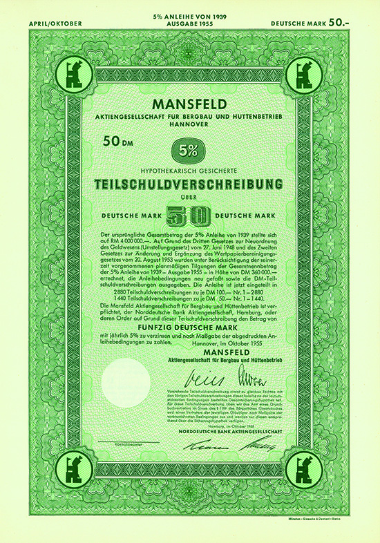 Mansfeld Aktiengesellschaft für Bergbau und Hüttenbetrieb [2 Stück]