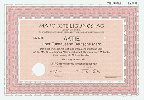 MARO Beteiligungs-AG Merger & Aquisition, Restructuring and Organisation Beteiligungs-AG