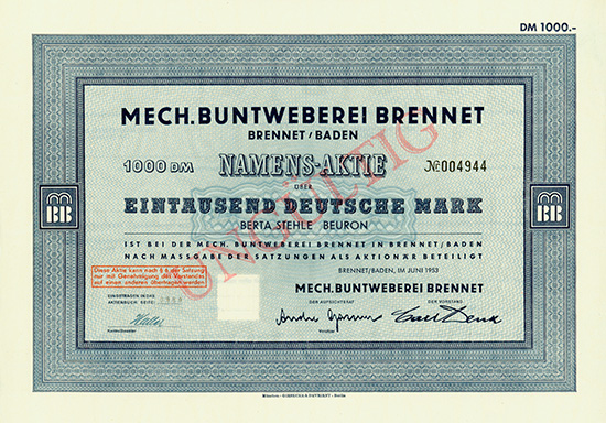 Mech. Buntweberei Brennet