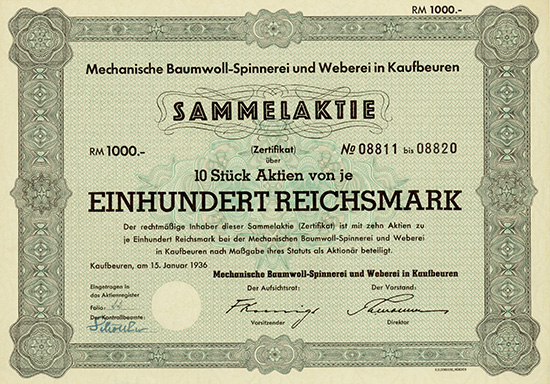 Mechanische Baumwoll-Spinnerei und Weberei Kaufbeuren
