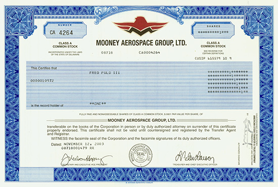 Mooney Aerospace Group, Ltd.