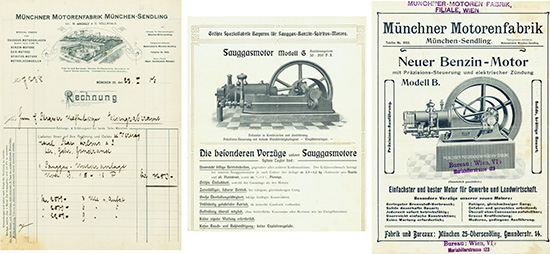 Münchner Motorenfabrik München-Sendling [3 Stück]