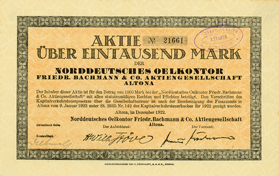 Norddeutsches Oelkontor Friedr. Bachmann & Co. AG
