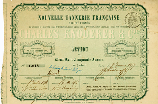 Nouvelle Tannerie Francaise Societe Formee - Charles Knoderer & Cie.