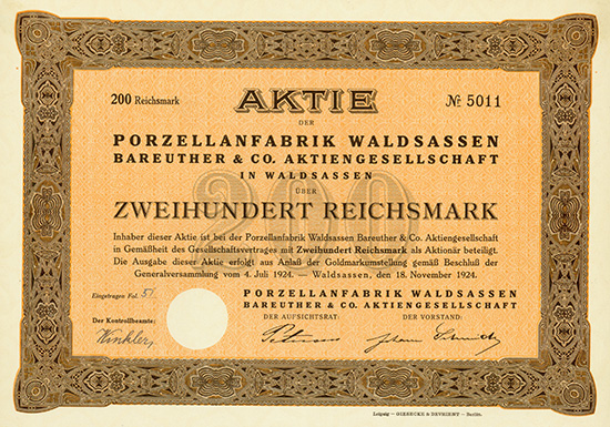 Porzellanfabrik Waldsassen Bareuther & Co. AG