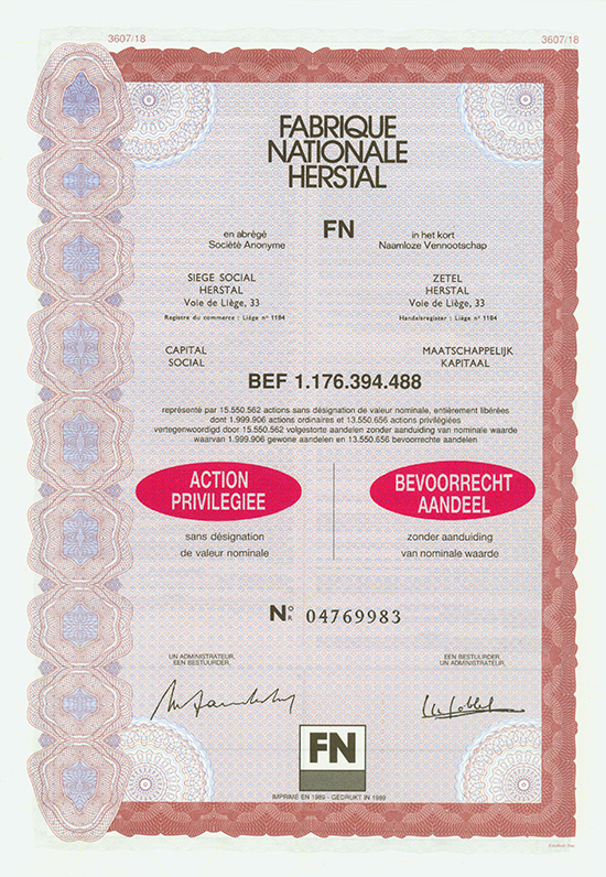S.A. Fabrique Nationale Herstal N.V.