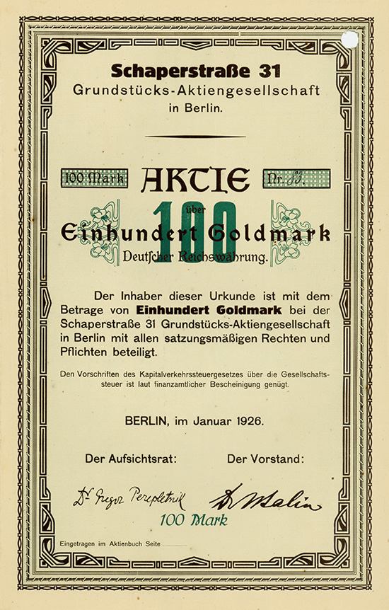 Schaperstraße 31 Grundstücks-AG