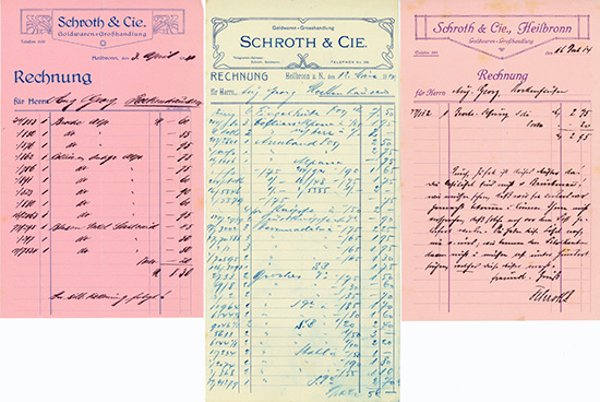 Schroth & Cie., Goldwaren-Großhandlung [3 Stück]
