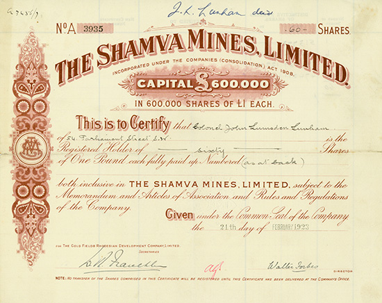 Shamva Mines, Limited