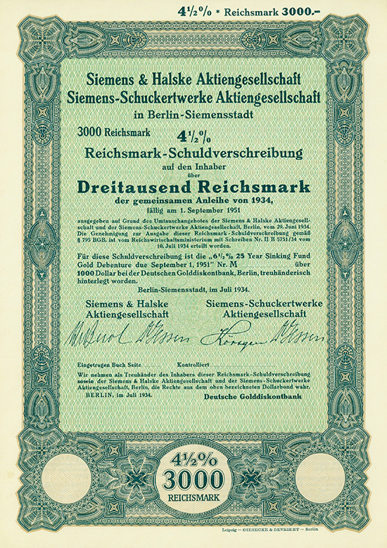 Siemens & Halske AG + Siemens-Schuckertwerke AG